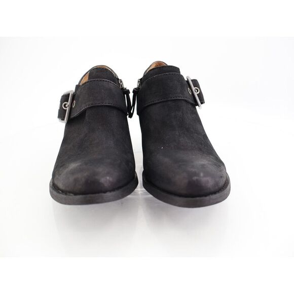 Sofft Buckle Strap Black Leather Boots Alvie Ankle Bootie Size 7 M Western - Picture 2 of 12